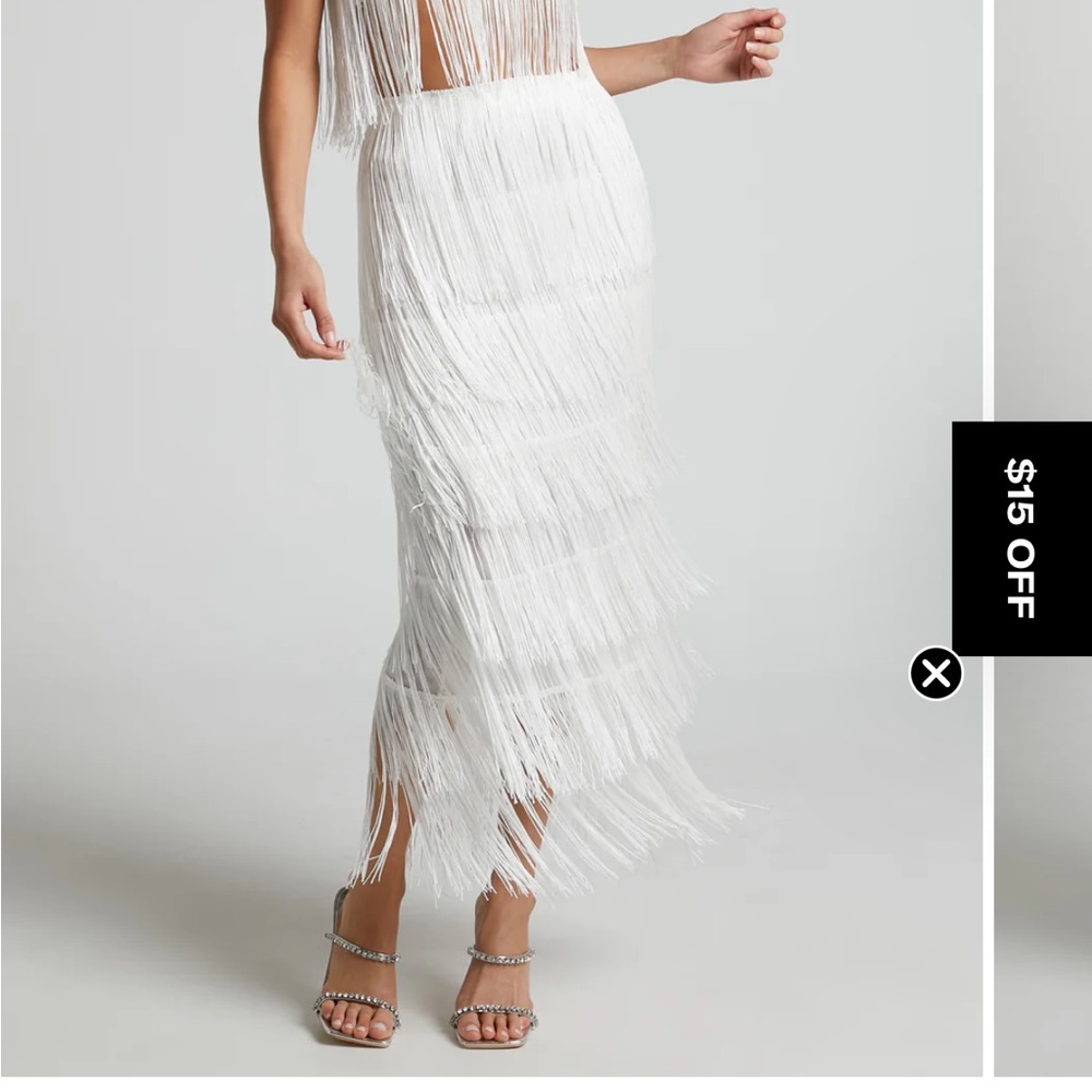 White Fringe Matching Set